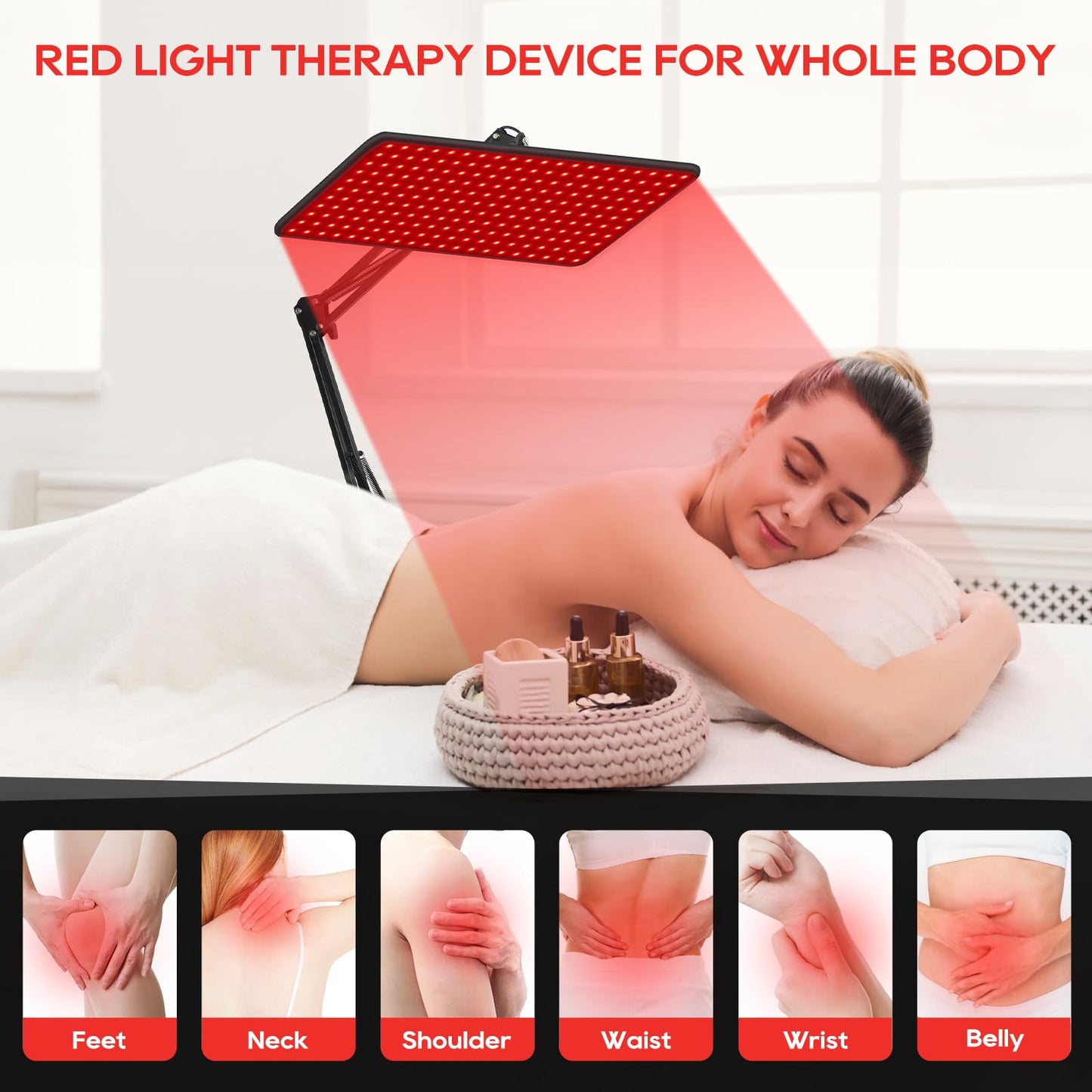 200-LED Red Light Therapy Panel – Wireless Remote