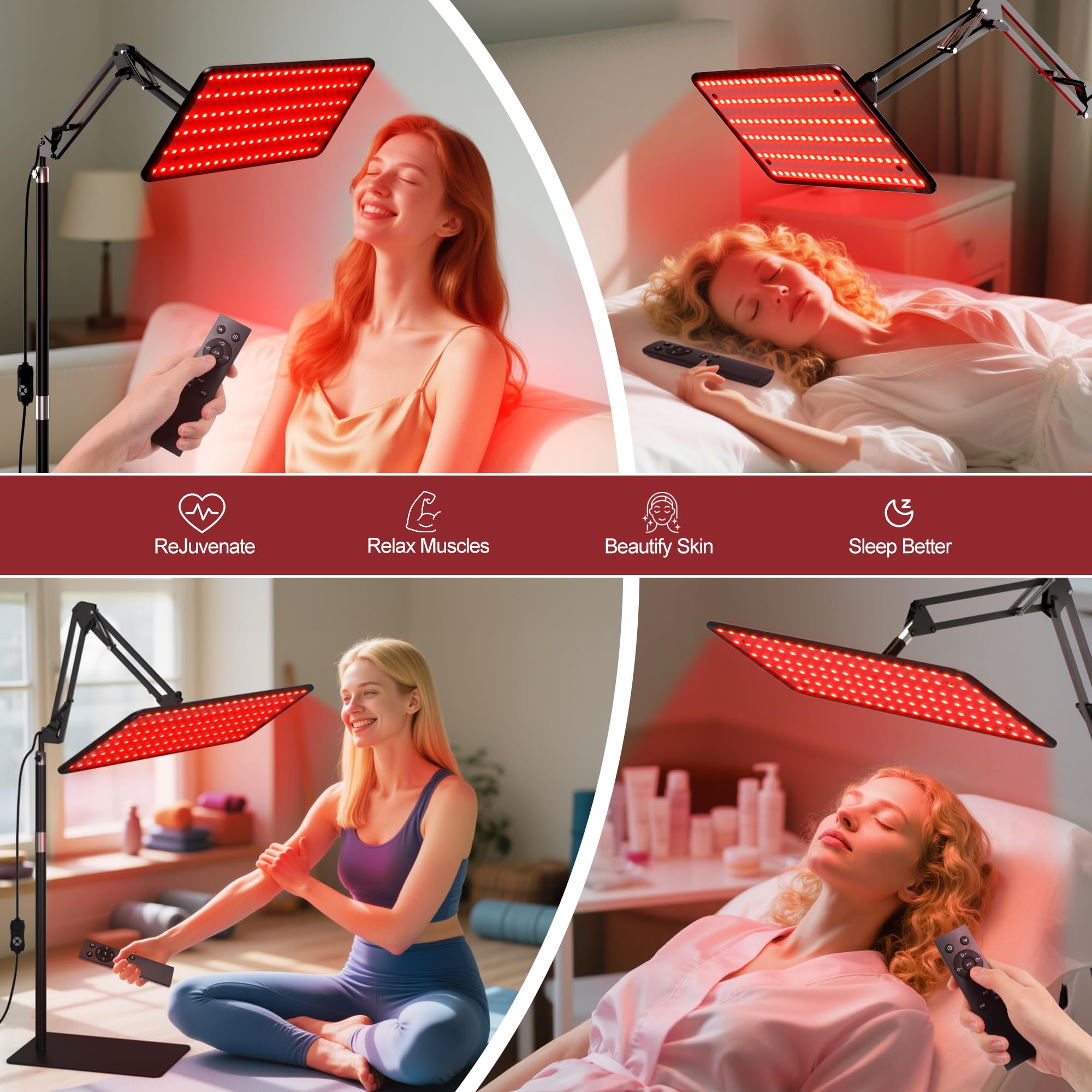 120-LED Red Light Therapy Lamp – Remote Control for Face & Body