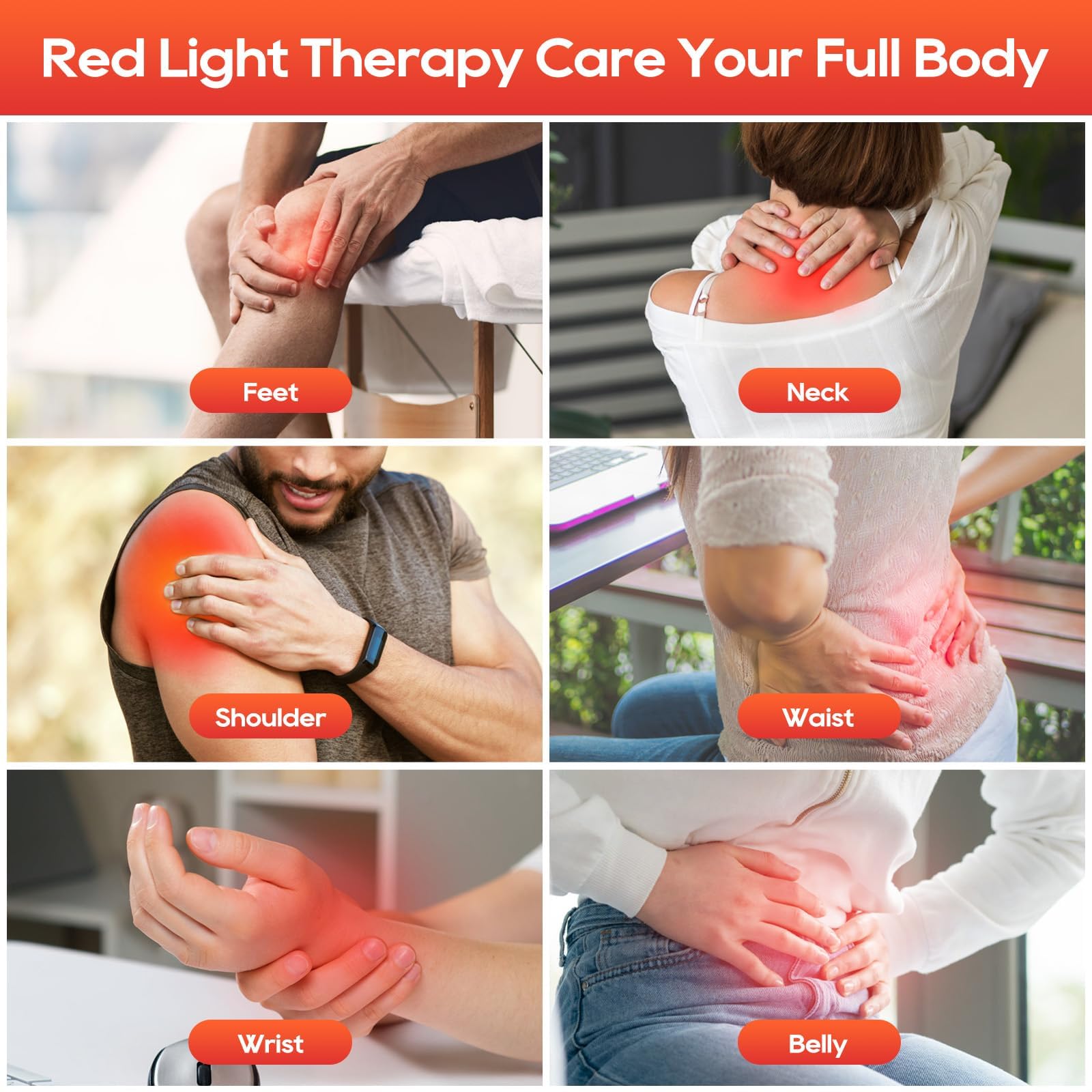 Red Light Therapy for Body and Face, 660nm 850nm 940nm Infrared Redlight