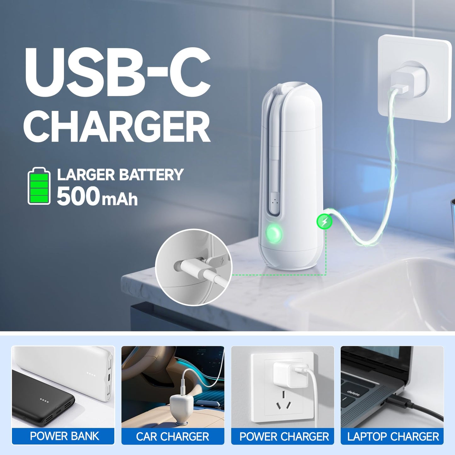 Portable Bidet for Travel | Electric High-Pressure Dual Spray,USB-C Rechargeable, Waterproof