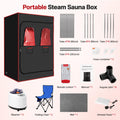 2-Person Portable Infrared Steam Sauna with 660nm Red Light & 2 Steamers