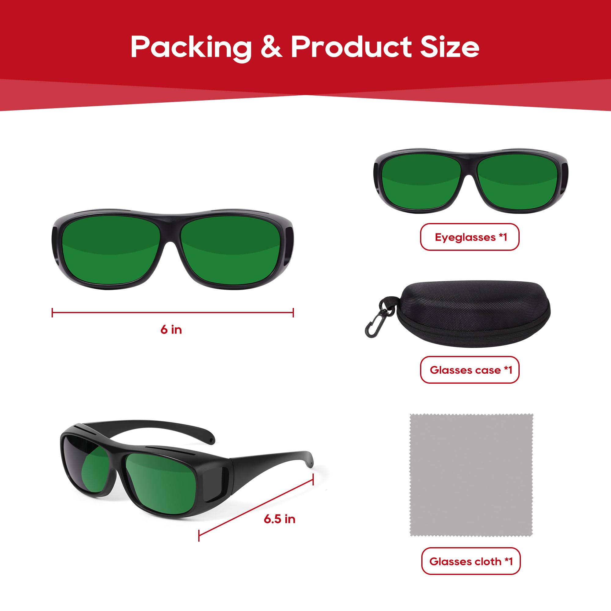 Red Light Therapy Eye Glasses with Infrared Protection