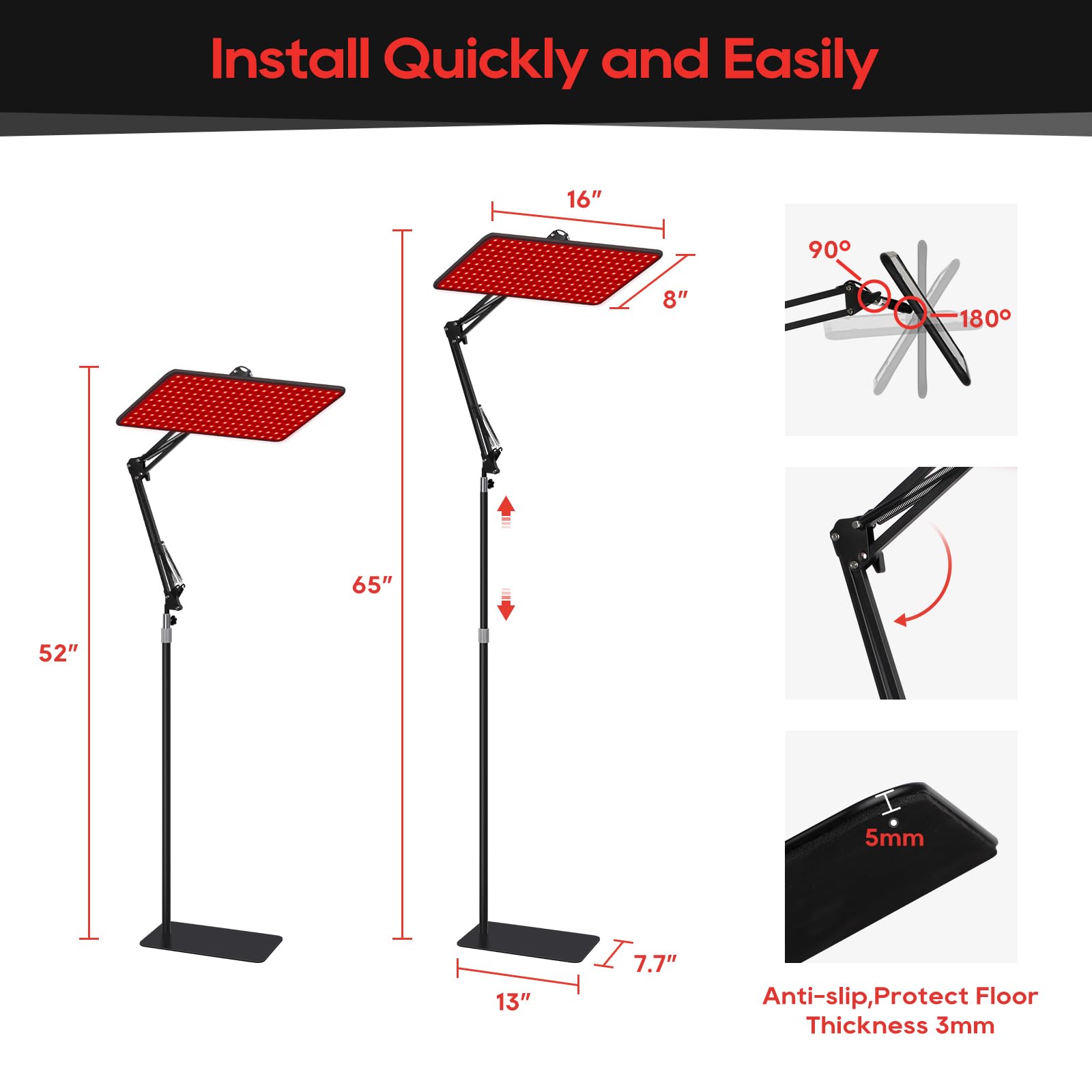 200-LED Red Light Therapy Panel – Wireless Remote