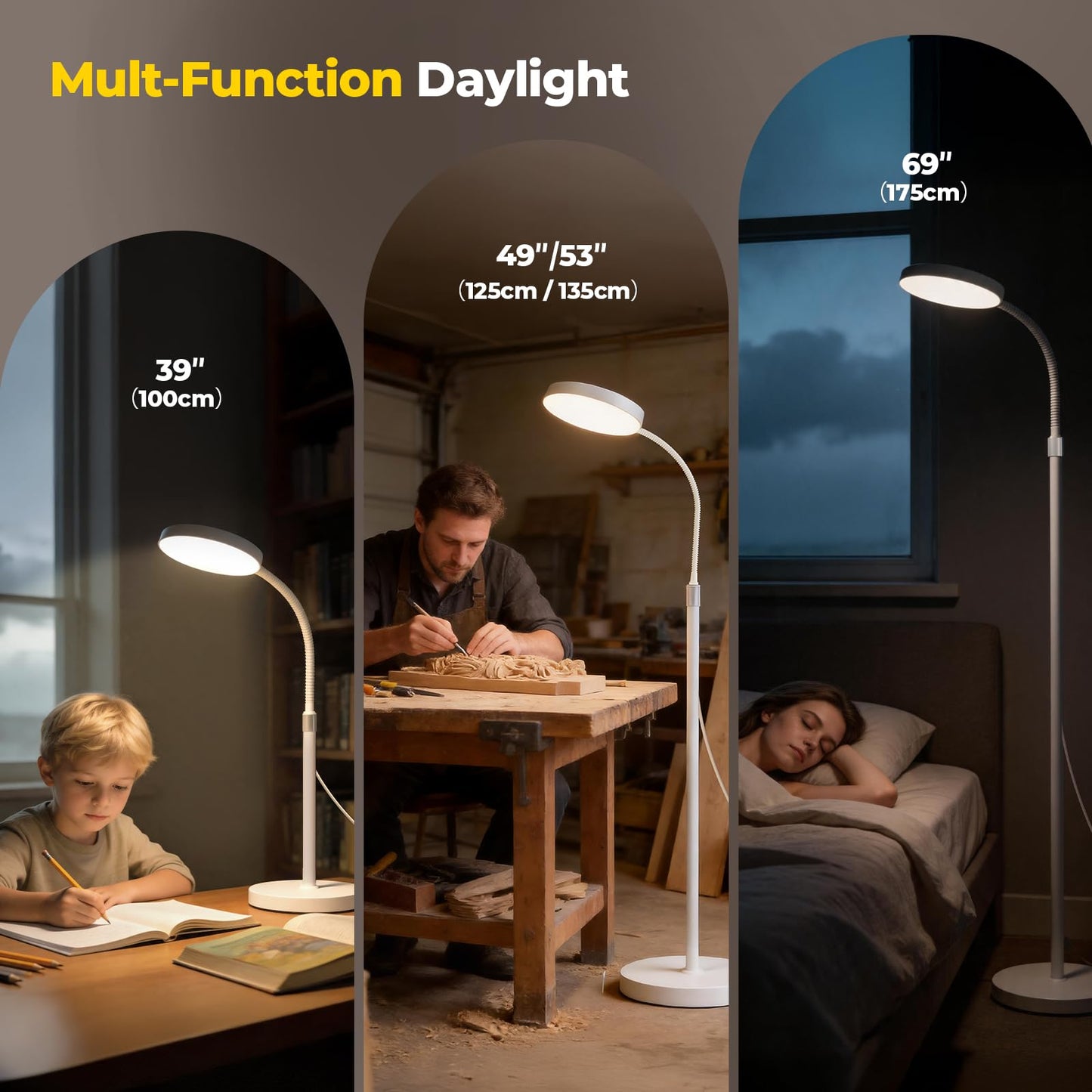 Morfone Light Lamp, 10000 Lux Sun Light Lamp with App Control