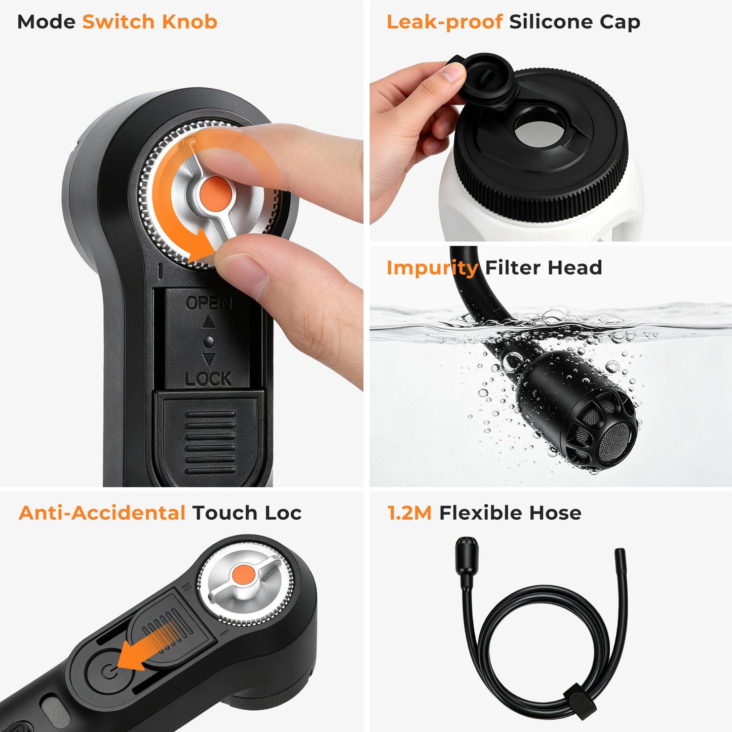 Portable Bidet for Travel Electric Handheld Sprayer 2.5L Large Tank