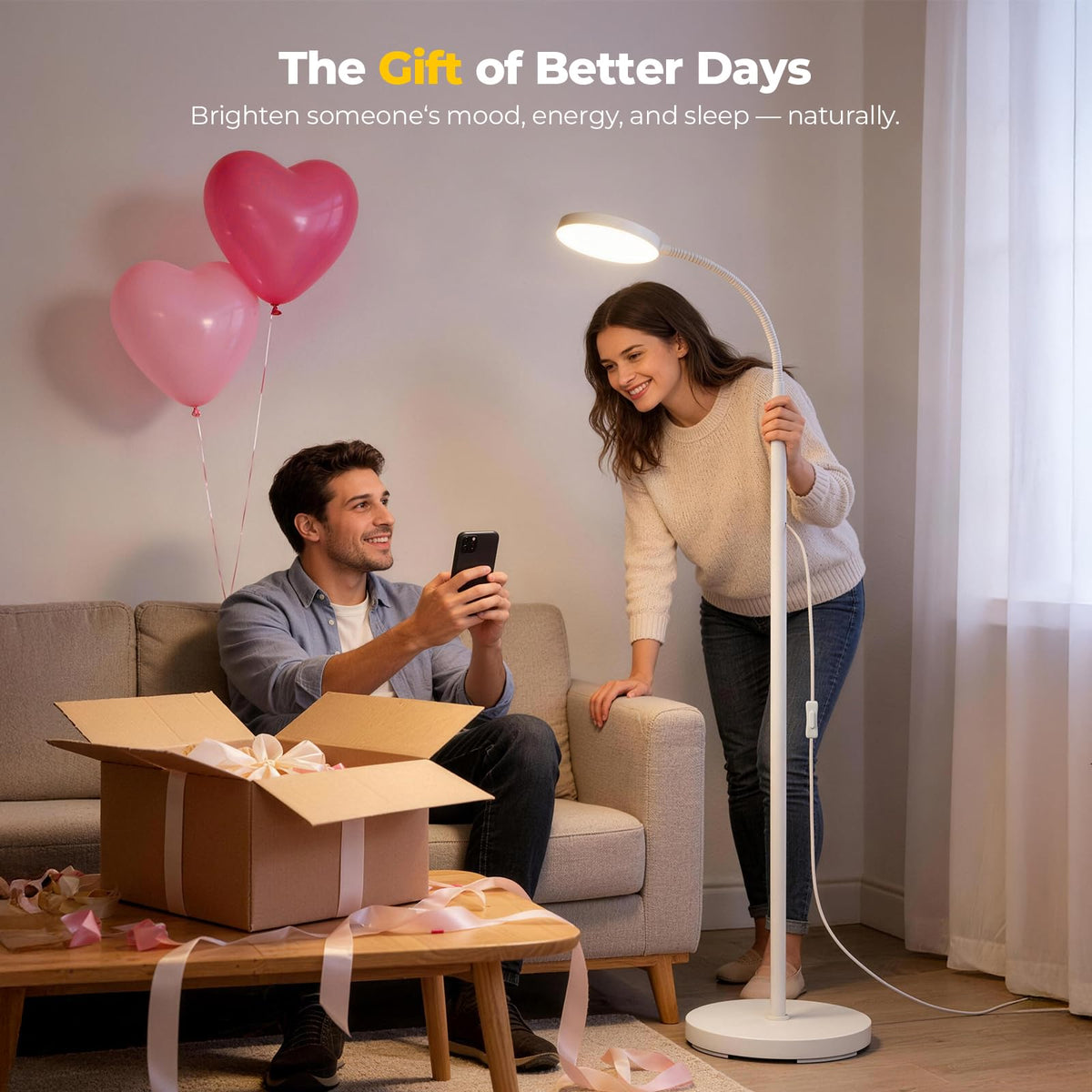 Morfone Light Lamp, 10000 Lux Sun Light Lamp with App Control