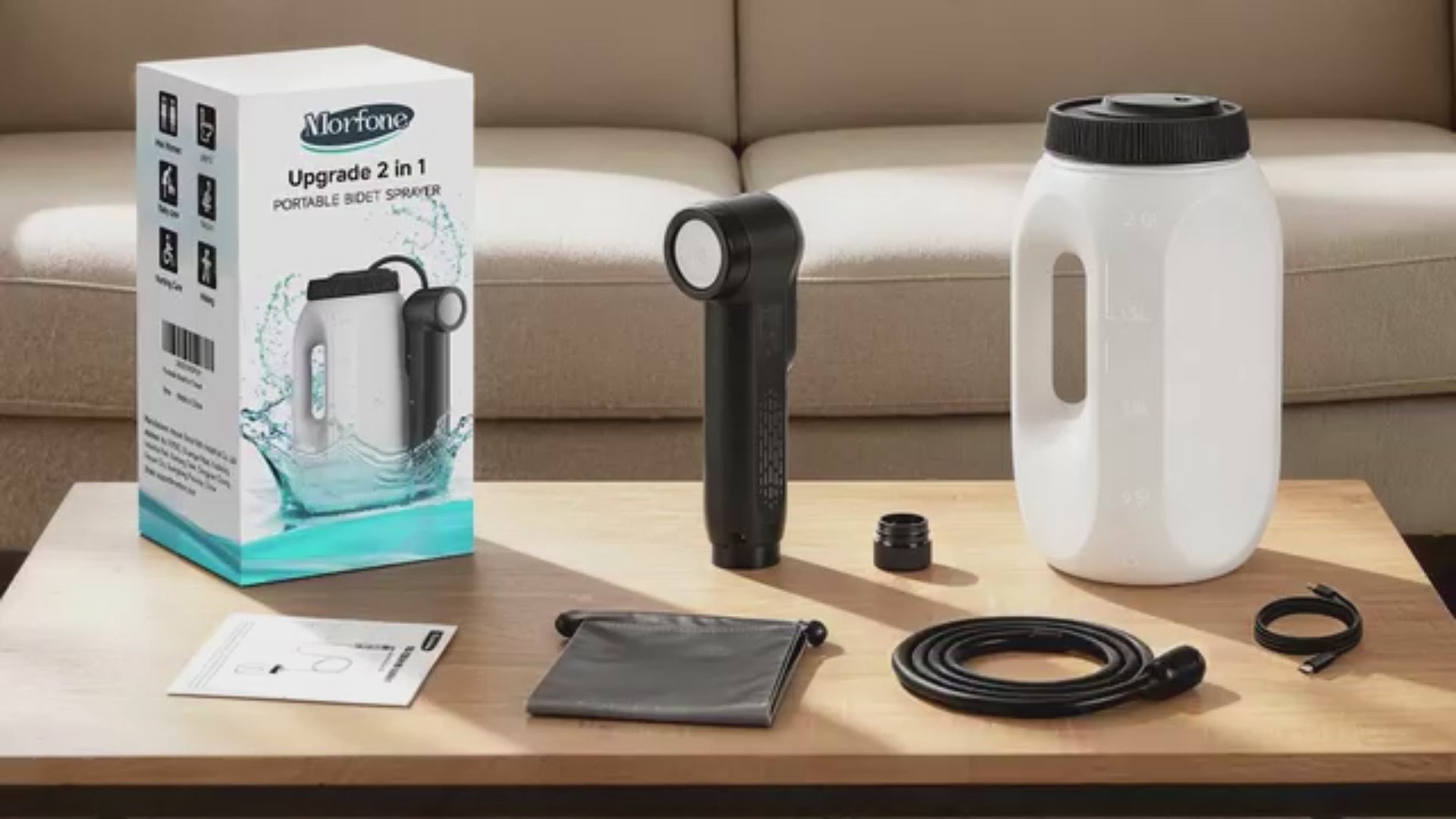Portable Bidet for Travel Electric Handheld Sprayer 2.5L Large Tank