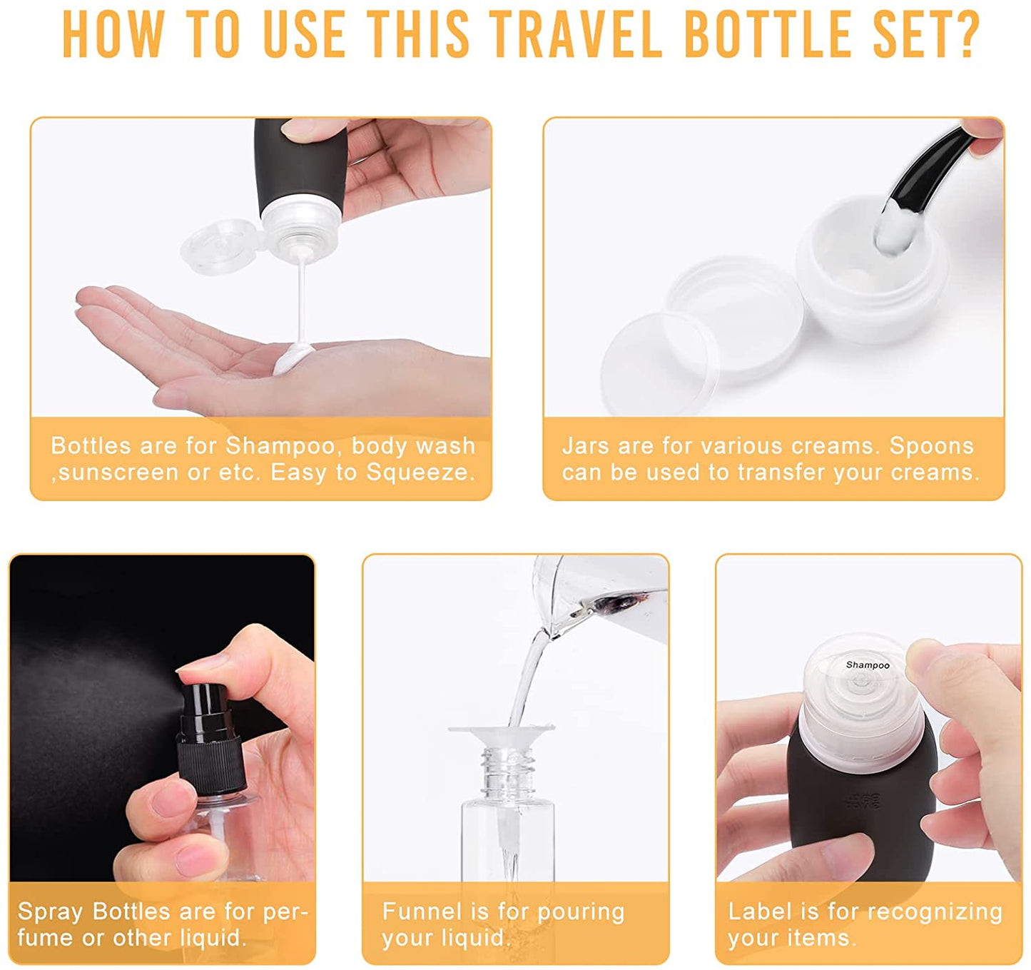 13 Pcs/Pack Travel Bottles