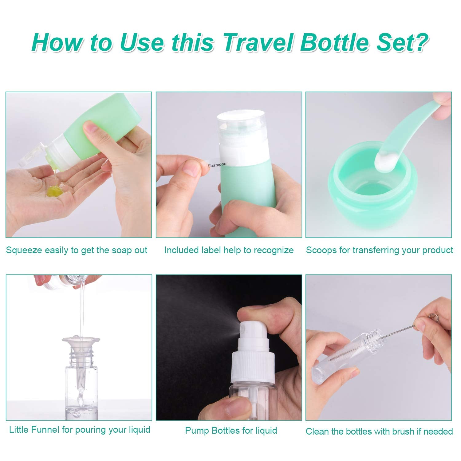 How to Use this Travel Bottle Set